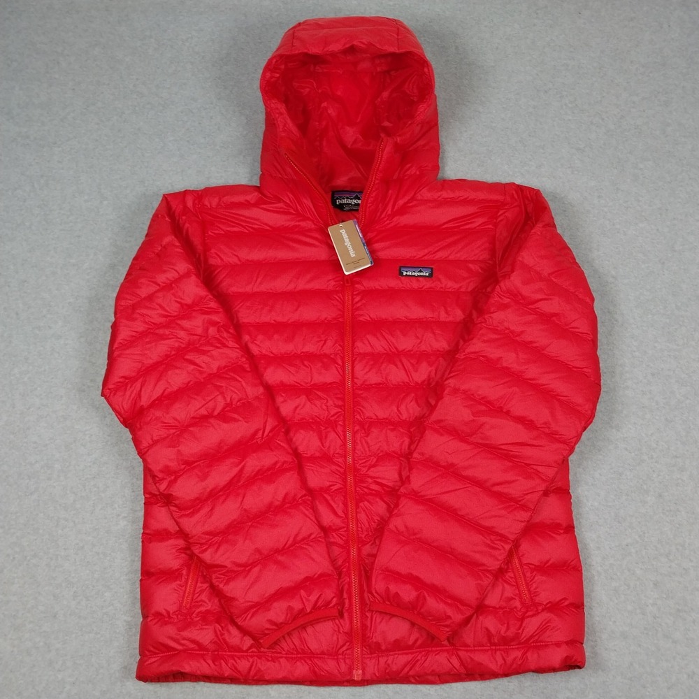 Patagonia Down Sweater Hoody Mens Large Fire Red Jacket Insulated Puffer 84701